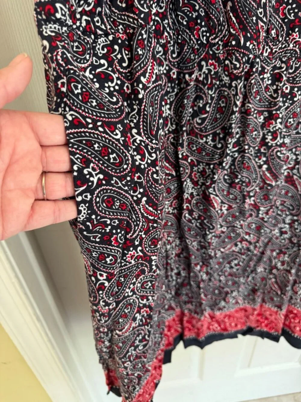Talbots Red White & Blue Knee Length Sleeveless Paisley Sheath Dress 22W Plus - Picture 4 of 10